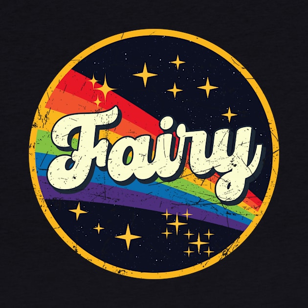 Fairy // Rainbow In Space Vintage Grunge-Style by LMW Art